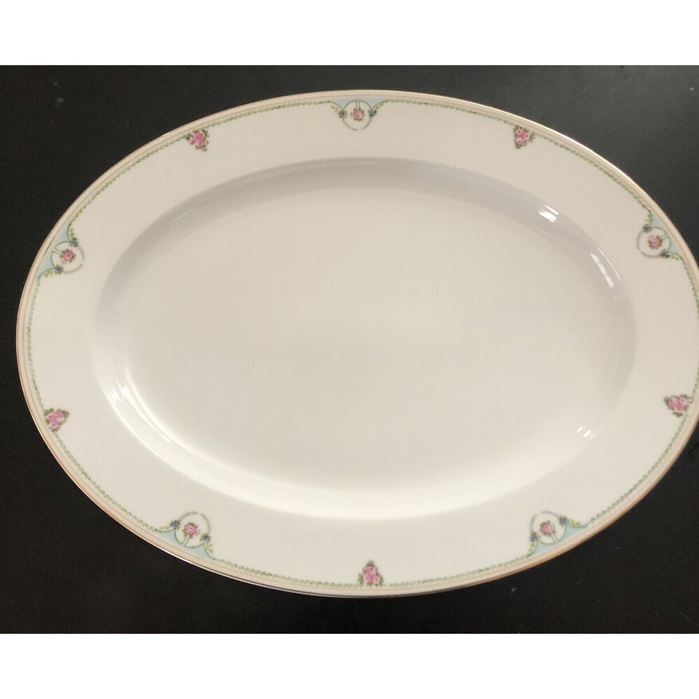 EUC NORITAKE PATTERN N41 16” X 12” Serving Platter Plate Vintage Pink Rose